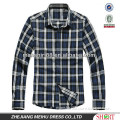 new 100% cotton flannel brushed checked V-collar men shirt